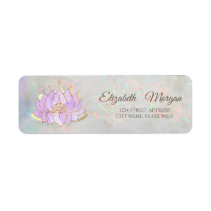 Glamourous Gold Lilac Lotus Holographic Opal
