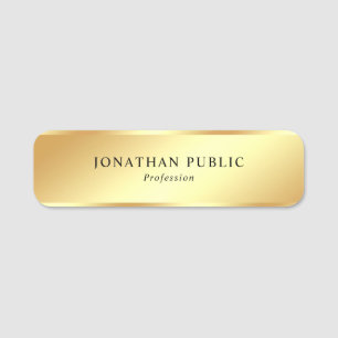 Glamourous Gold Look Elegant Modern Design Templat Name Tag