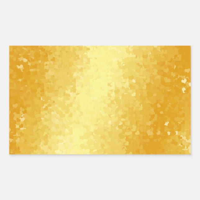 Glamourous Gold Look Hearts Blank Template Rectangular Sticker (Front)