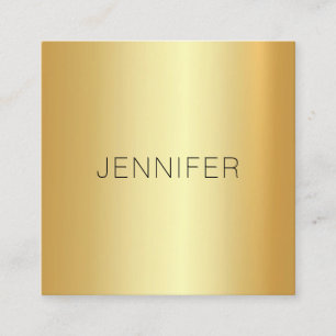 Glamourous Gold Look Modern Elegant Simple Templat Square Business Card
