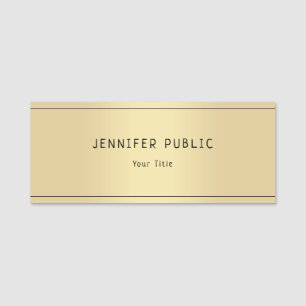 Glamourous Gold Look Modern Elegant Template Trend Name Tag