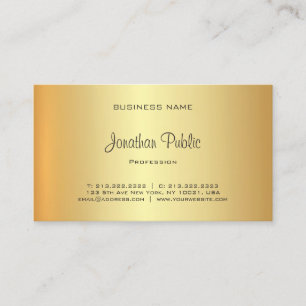 Glamourous Gold Look Professional Elegant Business Card