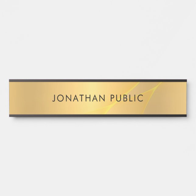 Glamourous Gold Look Simple Template Elegant Door Sign (Front)