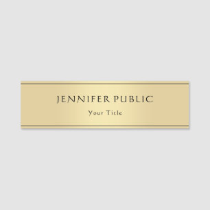 Glamourous Gold Look Trendy Modern Template Name Tag
