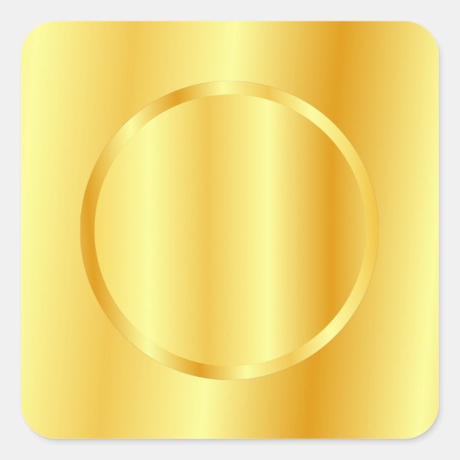 Glamourous Gold Metallic Look Blank Template Square Sticker (Front)
