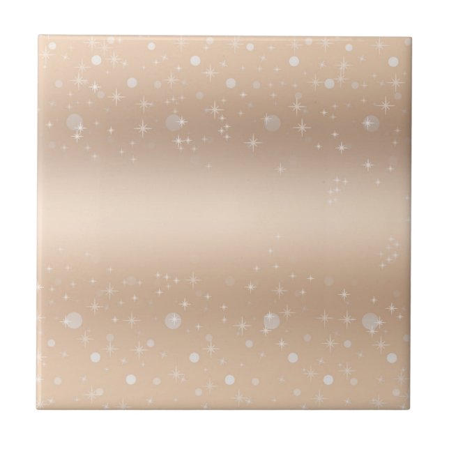 Glamourous gold metallic lustre, gradient, stars tile (Front)