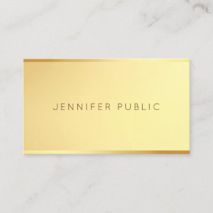 Glamourous Gold Modern Elegant Simple Template Business Card