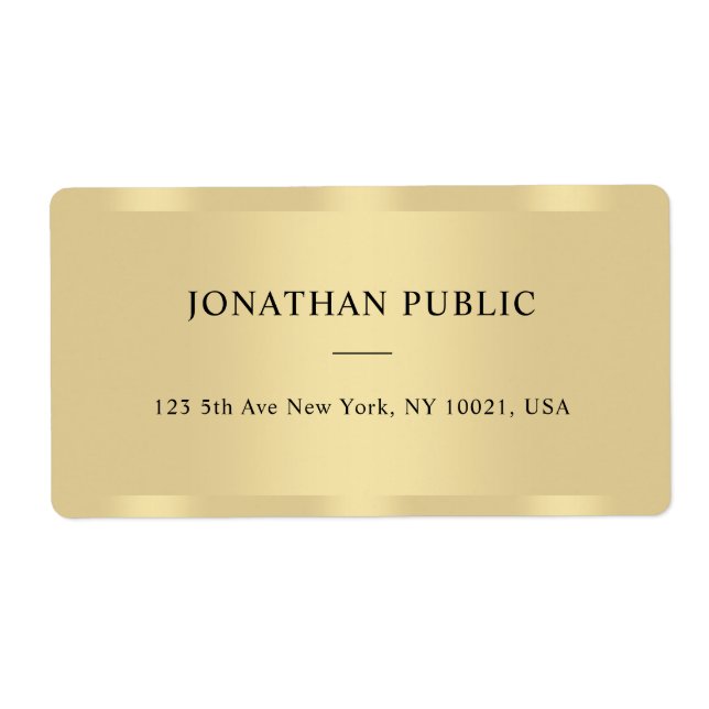 Glamourous Gold Modern Template Elegant Shipping (Front)