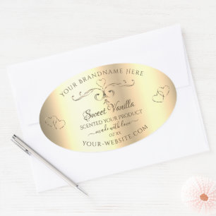 Glamourous Gold Product Labels Golden Ornate Heart