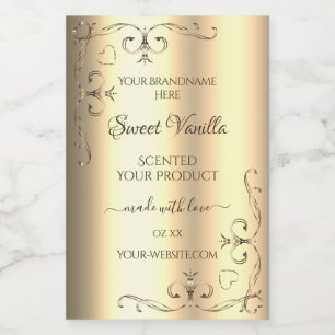 Glamourous Gold Product Labels with Ornate Corners