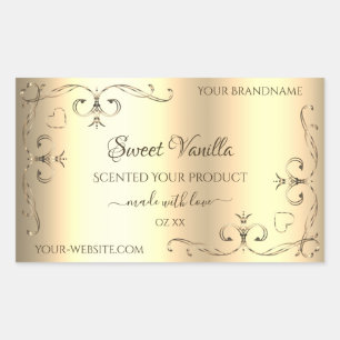Glamourous Gold Product Labels with Ornate Corners