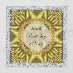 Glamourous Gold & Silver 95th Birthday Party Invitation