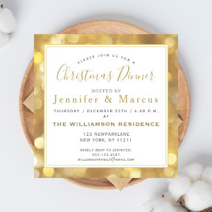 Glamourous Gold Sparkles - Christmas Invitation