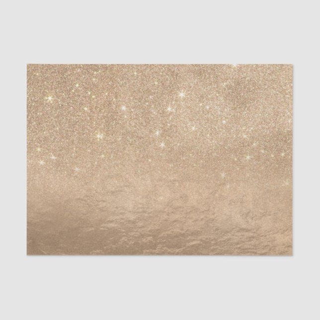 Glamourous Gold Sparkly Glitter Foil Ombre Gradien Tissue Paper (Front)