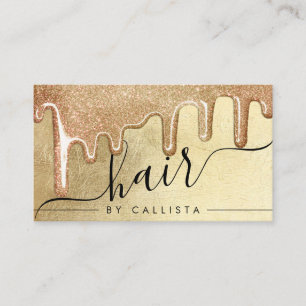 Glamourous Gold Thick Glitter Drips Hair Business Card
