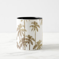 Glamourous Gold Tropical Palm Trees on White