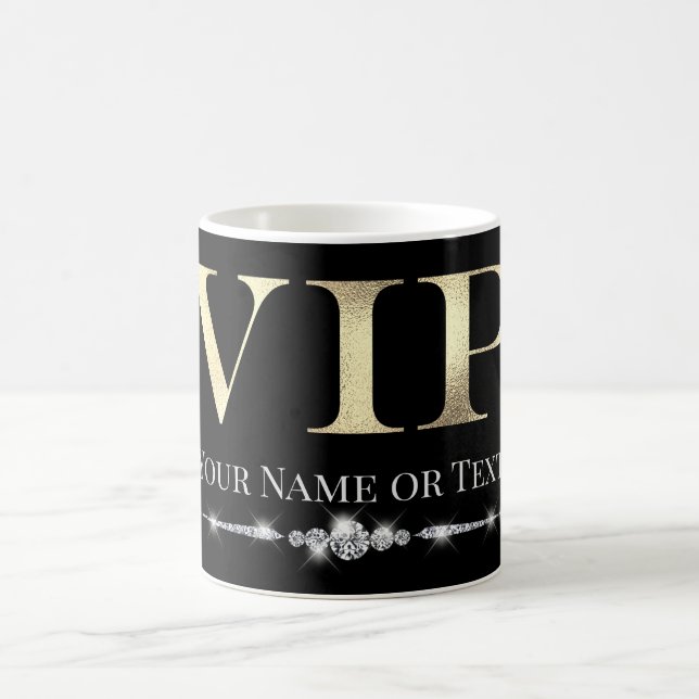 Glamourous Gold VIP on Black Coffee Mug (Center)