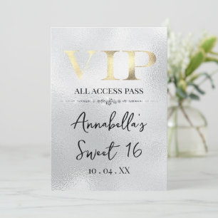 Glamourous Gold VIP on Silver Invitation