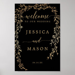 Glamourous Gold Wedding Welcome Sign