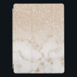 Glamourous Gold White Glitter Marble Gradient Ombr iPad Pro Cover<br><div class="desc">This elegant and girly design perfect for the trendy and stylish fashionista. It features a faux printed gold sparkly glitter ombre gradient on top of a gold and white marble stone pattern background. It's glamourous, chic, luxurious, modern, and classy. ***IMPORTANT DESIGN NOTE: For any custom design request such as matching...</div>