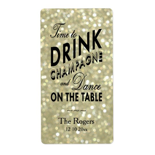 Glamourous Gold Wine Label Shipping Label