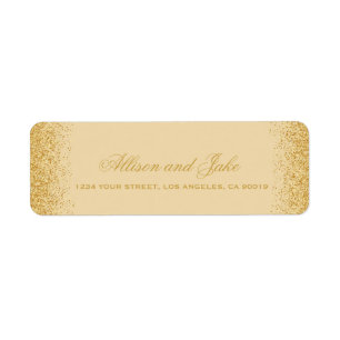Glamourous Golden Glitz Glitter Address Labels