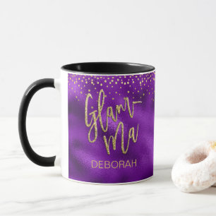Glamourous Grandma Glamma Purple Foil Gold Dot Nam Mug