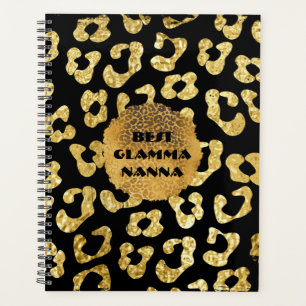 Glamourous Grandma Gold Black Animal Print Glam-ma Planner