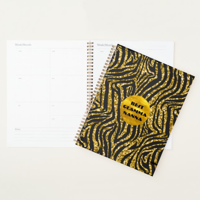 Glamourous Grandma Gold Black Animal Print Glam-ma Planner (Display)