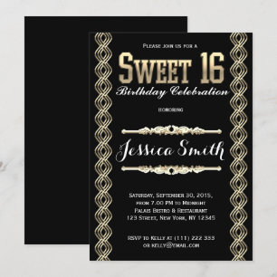 Glamourous Great Gratsby Sweet 16 Invite