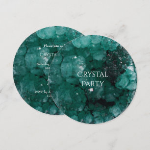 Glamourous Green Crystal Party Invitation