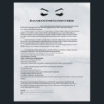 Glamourous Grey EYELASH EXTENSION CONSENT FORM Flyer<br><div class="desc">Eyelash Extensions Consent forms are perfect for your Lash Extension business. This modern and sophisticated consent form design features a glamourous , minimalistic illustration of a woman's eyelashes a title and a block where you can insert all your informed consent details on a luxury watercolor grey background. Need help? Please...</div>