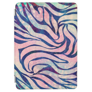 Glamourous Holographic Glitter Blue Zebra Stripes iPad Air Cover
