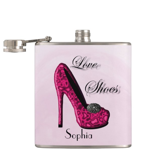 Glamourous Killer Heels Personalised Hip Flask (Opened)
