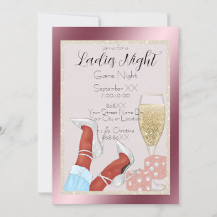 Glamourous Ladies Game Night Dark Legs with Heels Invitation