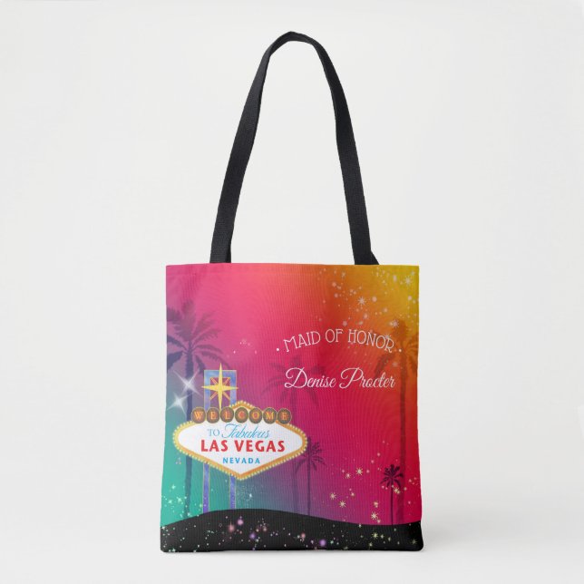 Glamourous Las Vegas Wedding Maid of Honour Tote Bag (Front)