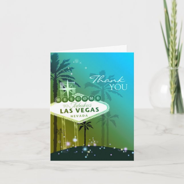 Glamourous Las Vegas Wedding Thank You Card (Front)