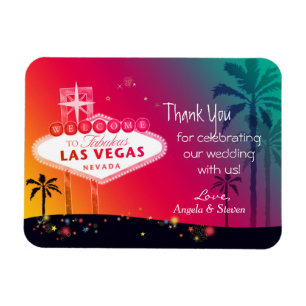 Glamourous Las Vegas Wedding Thank You Magnet