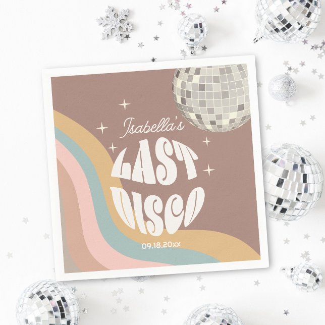 Glamourous Last Disco Retro 70s Groovy Bachelorett Napkin (Creator Uploaded)