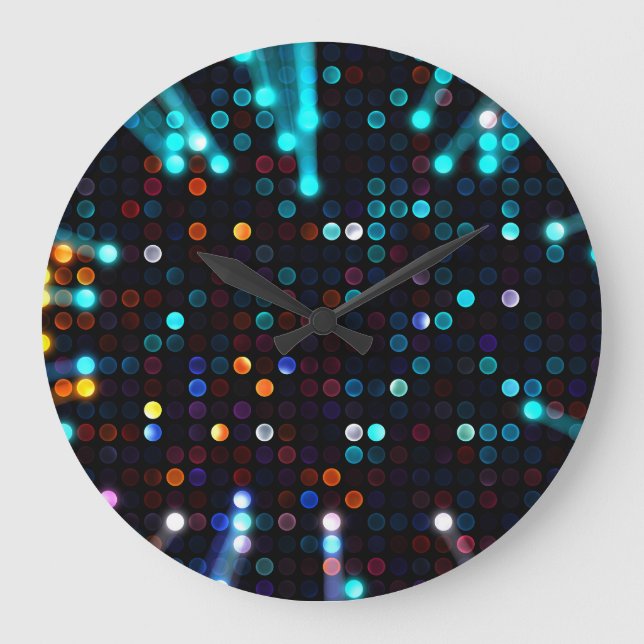 Glamourous Lights: Abstract Fashion Wallpaper Large Clock (Front)