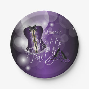 Glamourous Lingerie Bachelorette Party    Purple Paper Plate