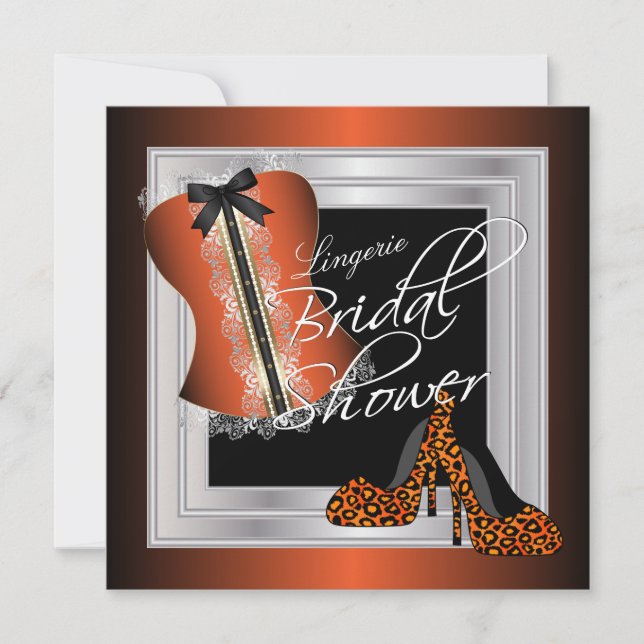 Glamourous Lingerie Bridal Shower Invitations (Front)