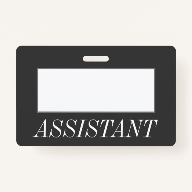 Glamourous, Luxurious "ASSISTANT" Badge ID Badge (Front)
