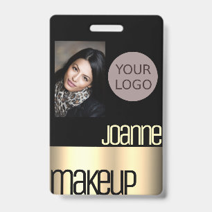 Glamourous Luxury Elegant Beauty Salon Rose Gold ID Badge