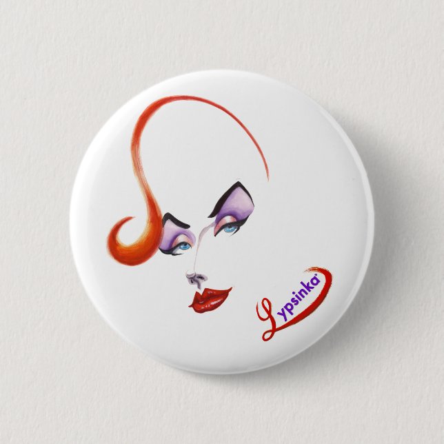 Glamourous Lypsinka Button! 6 Cm Round Badge (Front)