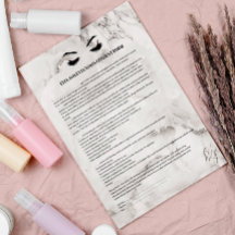 Glamourous marbled EYELASH EXTENSION CONSENT FORM