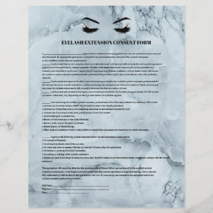 Glamourous marbled EYELASH EXTENSION CONSENT FORM Flyer