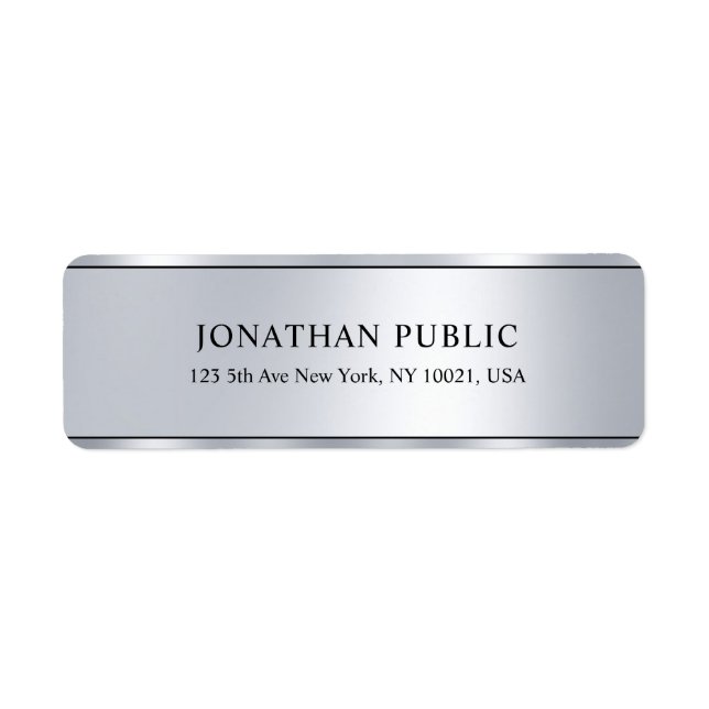 Glamourous Metallic Silver Look Modern Elegant (Front)