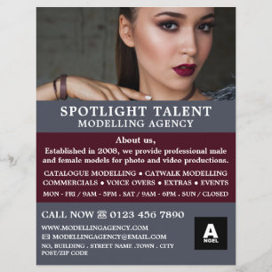Glamourous Model, Modelling Agency, Model Agent Flyer