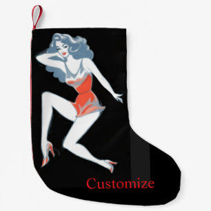Glamourous Model Posing Thunder_Cove Small Christmas Stocking